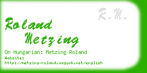 roland metzing business card